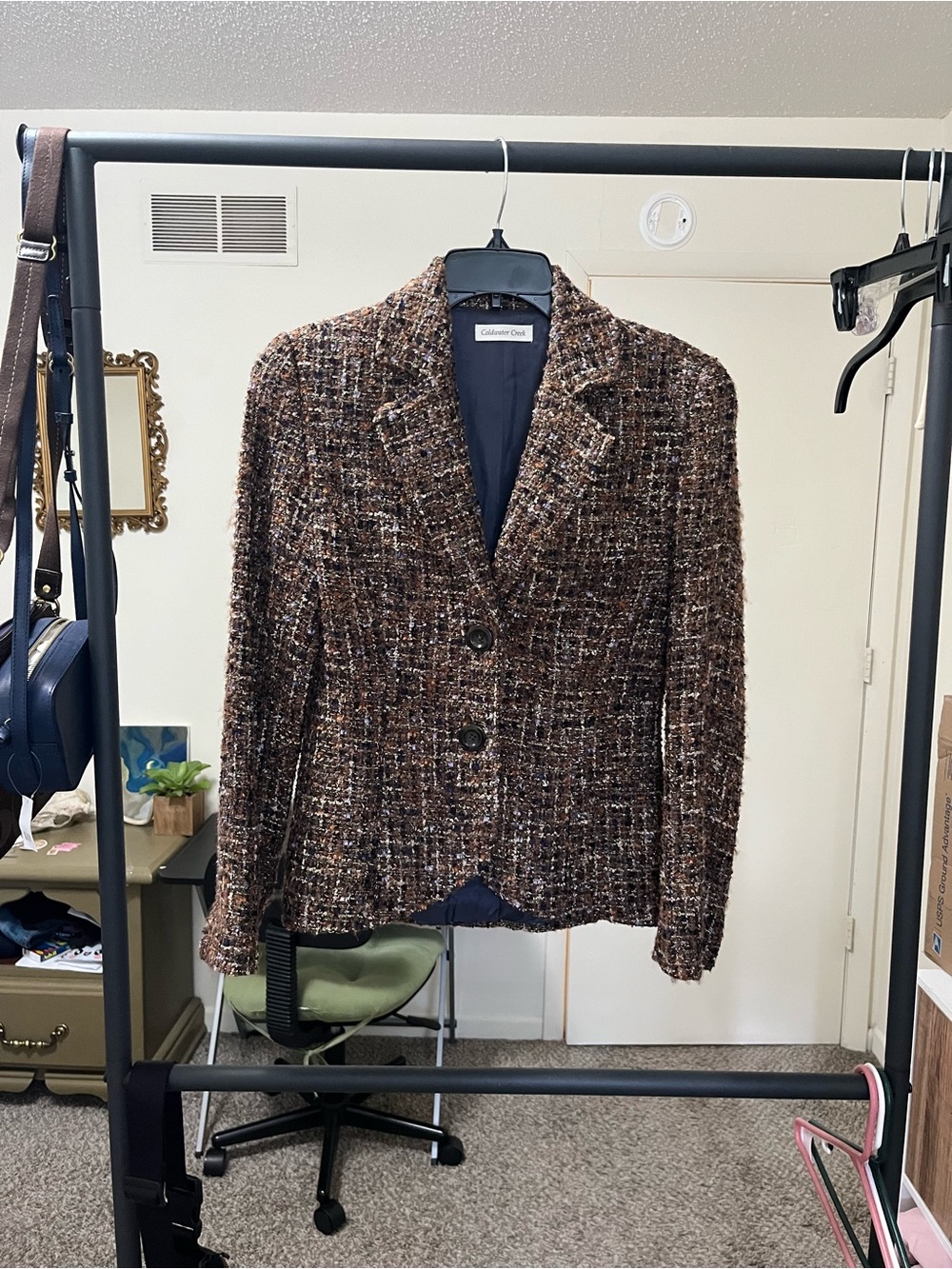 Coldwater Creek Brown Multi-Tone Tweed Blazer